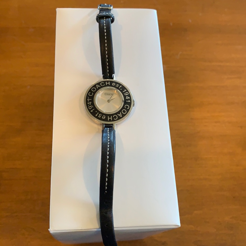 Coach watch in silver and black